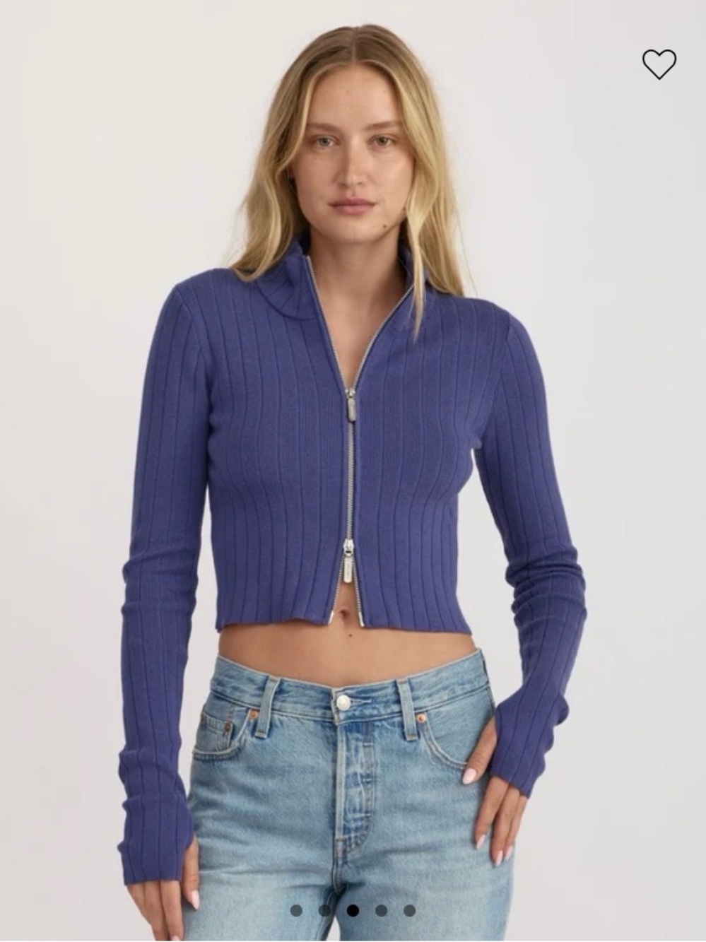 Organic Basics Soft Knit Rib Track Jacket in Eclipse